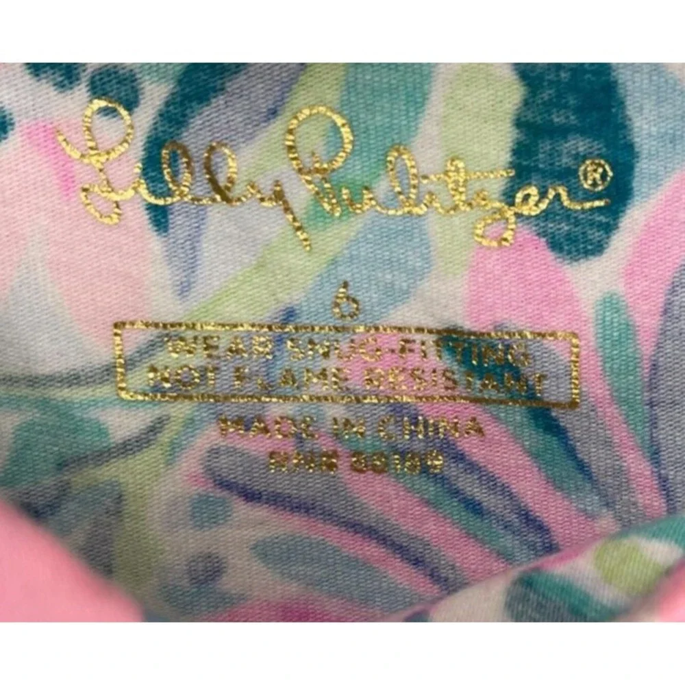 Lily Pulitzer Girl's Mini Sammy Pajama Top Long Sleeve Size‎ 6